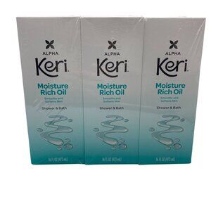 Alpha Keri Shower & Bath Moisture rich oil 16fl oz lot of three bottles